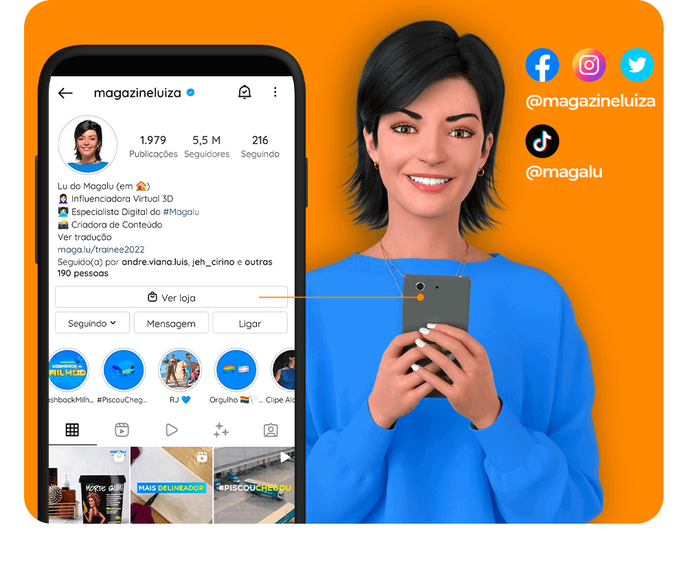 Siga a Lu nas redes sociais